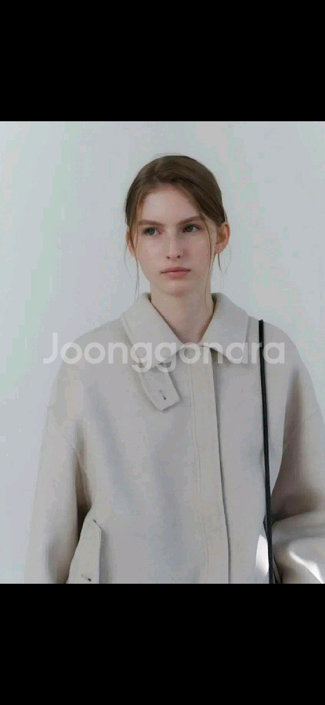 유라고 울 캐시미어 핸드메이드 블루종 자켓 숏코트 점퍼 브라운 FREE--4