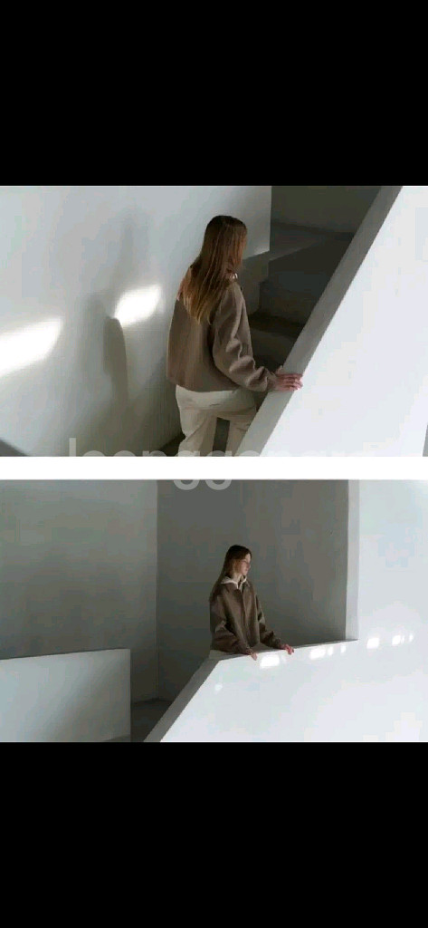 유라고 울 캐시미어 핸드메이드 블루종 자켓 숏코트 점퍼 브라운 FREE--3