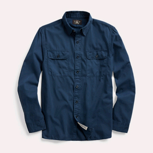 RRL 더블알엘 가먼트 트윌 워크셔츠 류준열 이동휘 가죽 뉴스보이 무스탕 폴로 랄프로렌