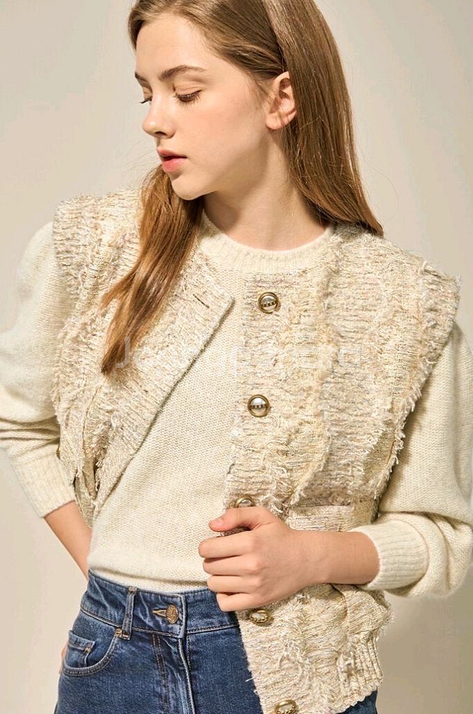 랑방컬렉션 트위드 자켓 조끼--0