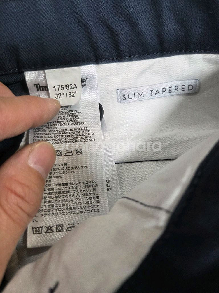 팀버랜드 원턱 테이퍼드 치노팬츠 32 슬림--4