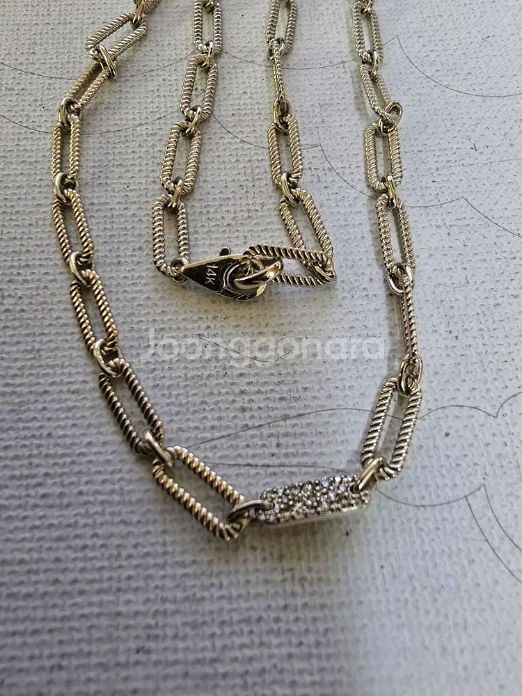 14k 다이아 클립목걸이--6