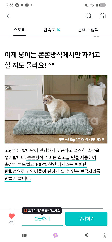 펫인뷰티 반려동물 전용 쫀쫀방석 팝니다--3