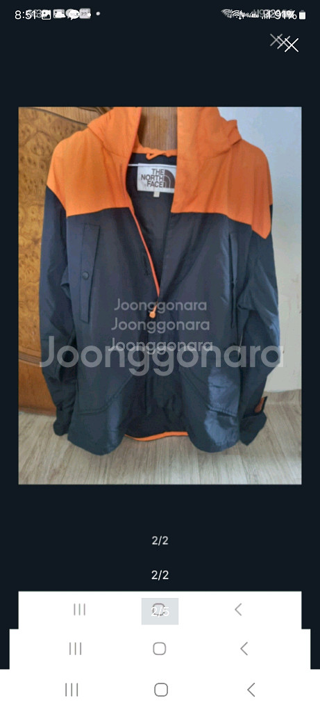 노스페이스 후드 바람막이 자켓. L--3