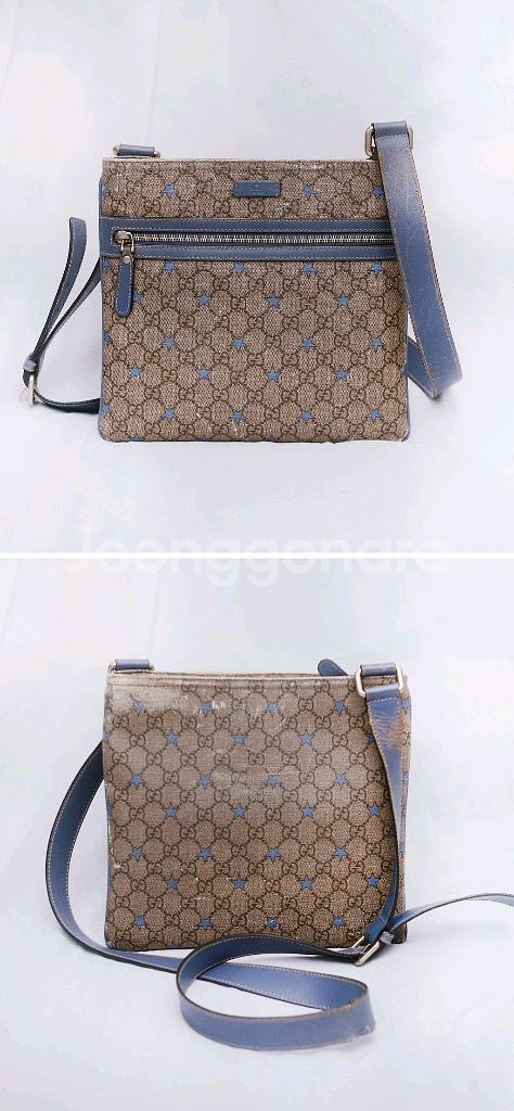 구찌 (GUCCI) GG 스타 모노그램 수프림 캔버스 플랫 크로스백--1