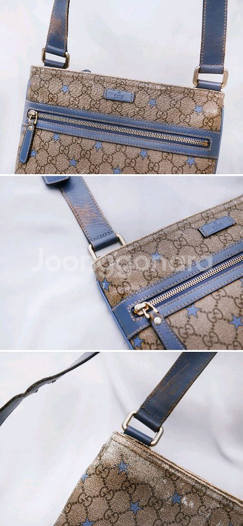 구찌 (GUCCI) GG 스타 모노그램 수프림 캔버스 플랫 크로스백--4