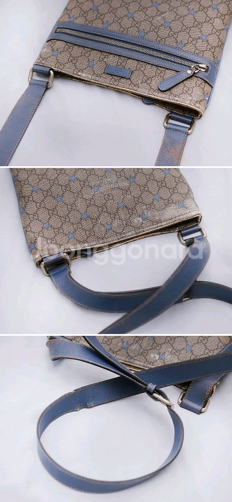 구찌 (GUCCI) GG 스타 모노그램 수프림 캔버스 플랫 크로스백--3