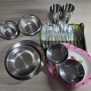 카즈미 식기세트+물컵+수저세트+접시