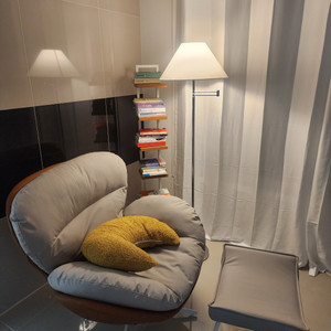 1인용 가죽 소파 스툴,패브릭덮개, 쿠션 포함(가죽 안락 수유 360도 회전 쇼파)