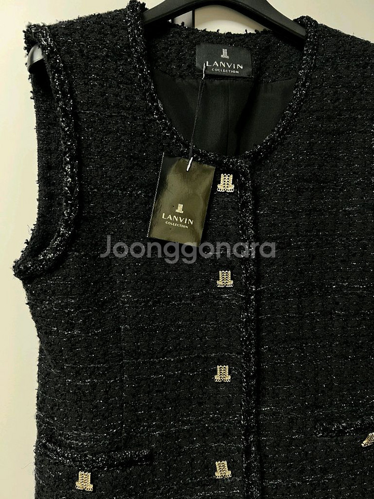 랑방컬렉션 트위드 조끼 자켓--1