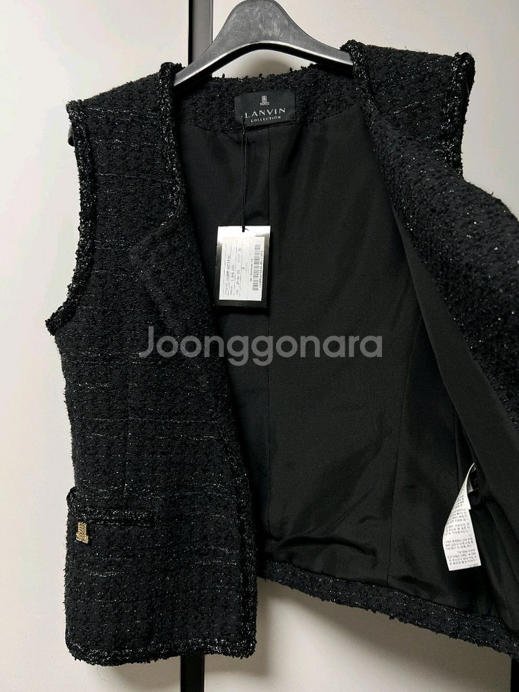 랑방컬렉션 트위드 조끼 자켓--4