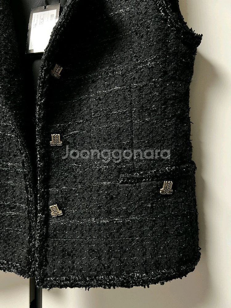 랑방컬렉션 트위드 조끼 자켓--9