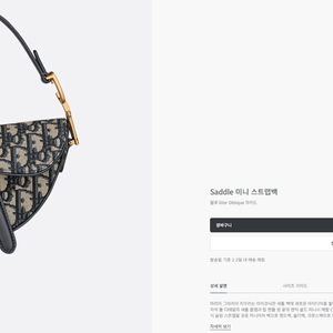[정품] 디올 오블리크 새들백 미니사이즈 자카드 스트랩 포함