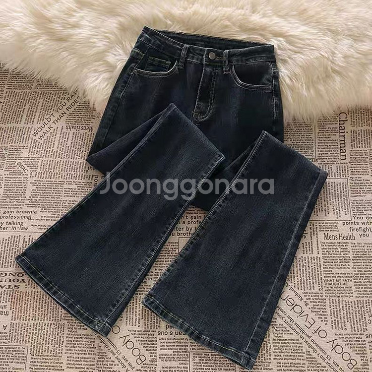 에이블리 진청 부츠컷 바지--0