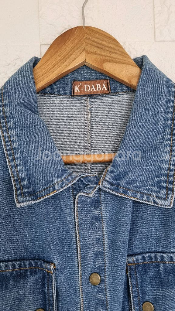 데님 롱 원피스--2