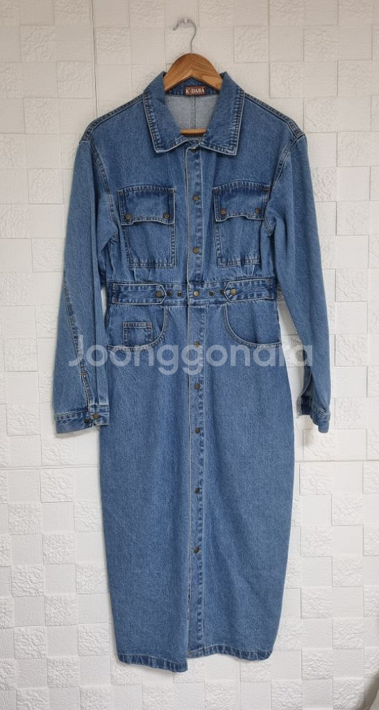 데님 롱 원피스--0