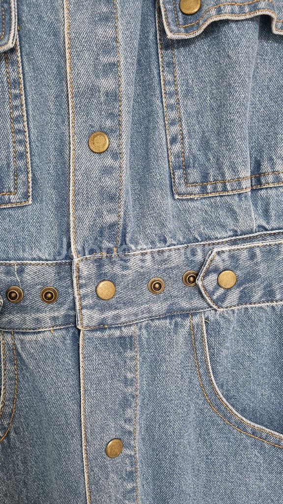 데님 롱 원피스--3