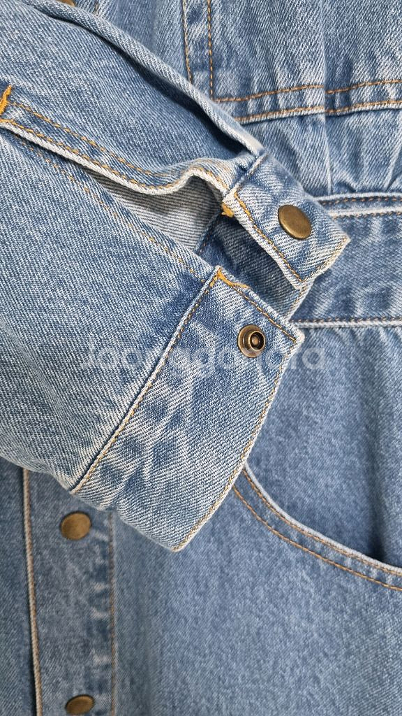 데님 롱 원피스--4