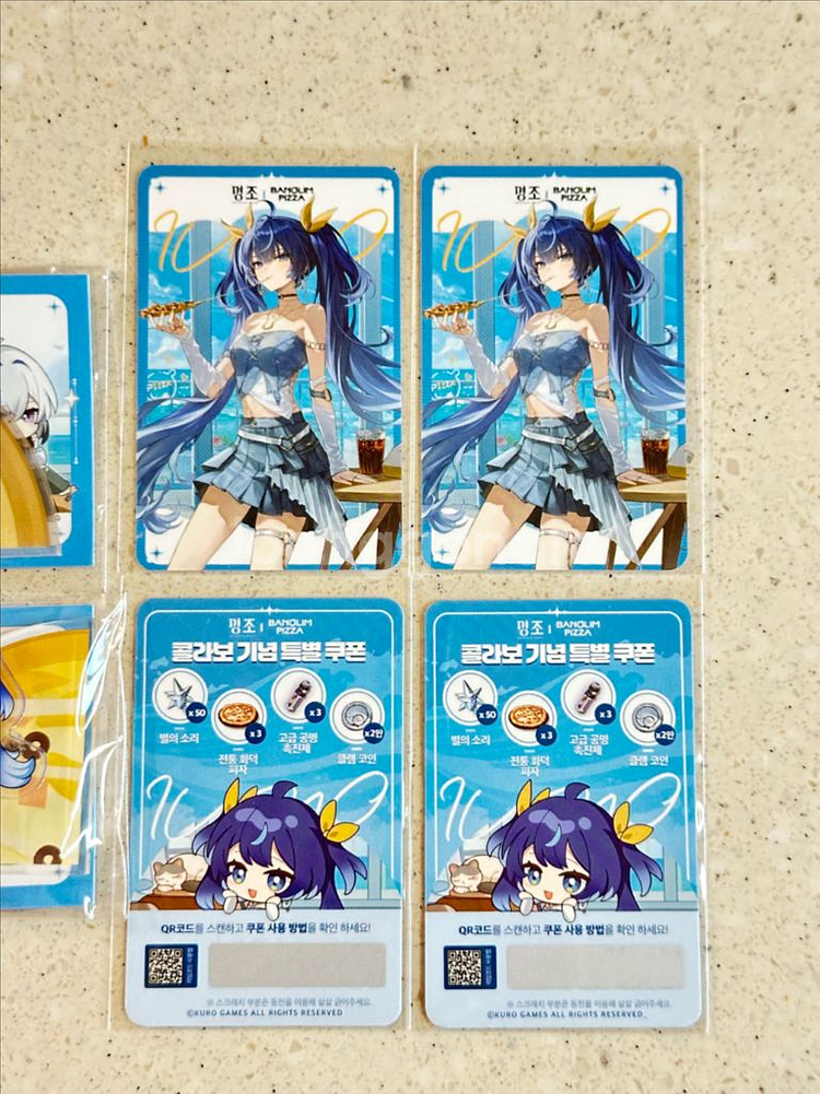 명조 반올림피자 아크릴 스탠드 + 포카 +쿠폰--2