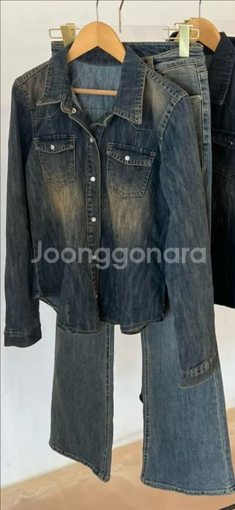 여성 데님 투피스세트--1