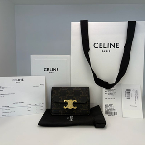 백화점판 셀린느 트리옹프 캔버스 플랩 카드 지갑