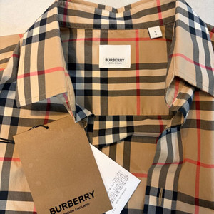 버버리 클래식 포플린 체크셔츠 L