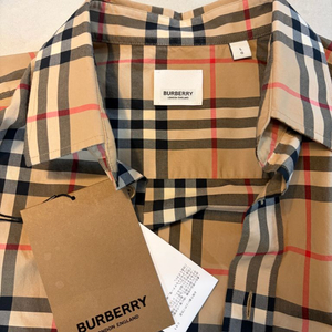 버버리 클래식 포플린 체크셔츠 L