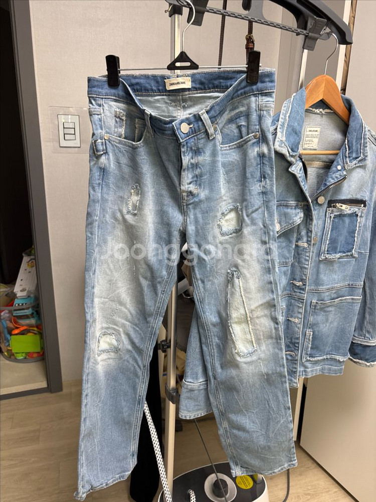 상태최상 쟈딕앤볼테르 이효리 청자켓 청바지 세트 (바지랑세트)--1