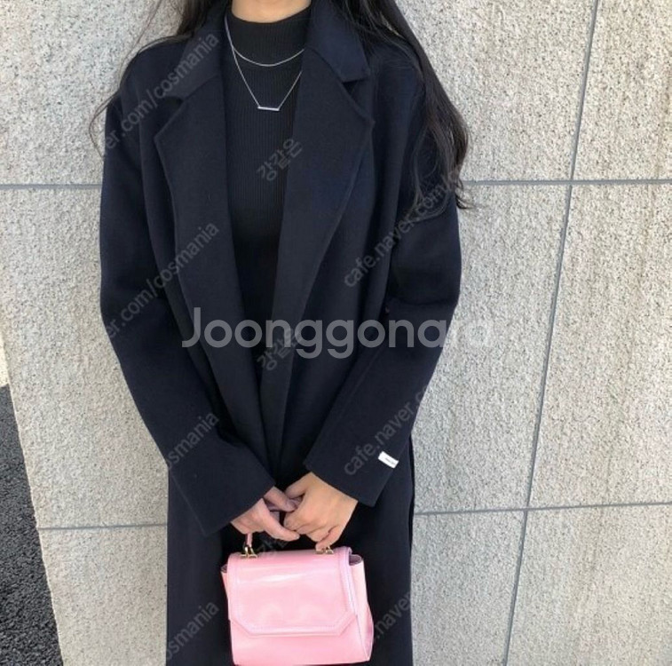 핸드메이드 울 코트 다크 네이비--1