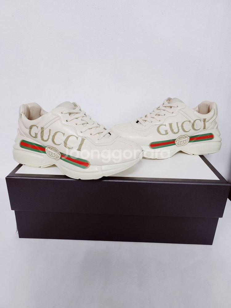 구찌 라이톤 띠로고 여성 스니커즈 35.5/225--2