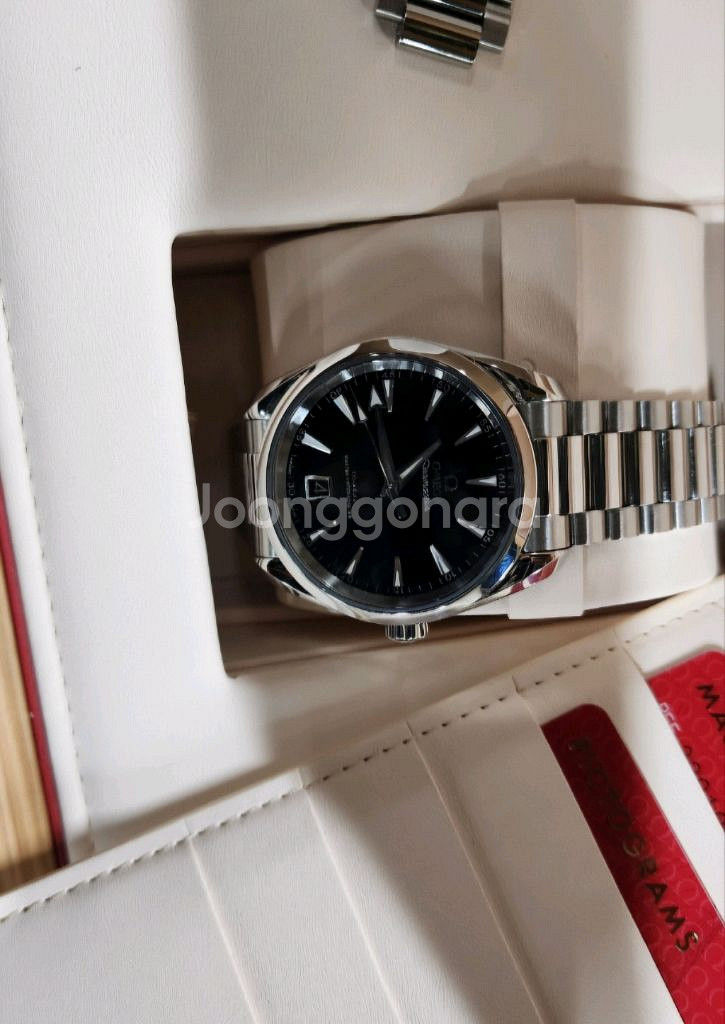 오메가 아쿠아테라 38mm 블랙래커 25년식--2