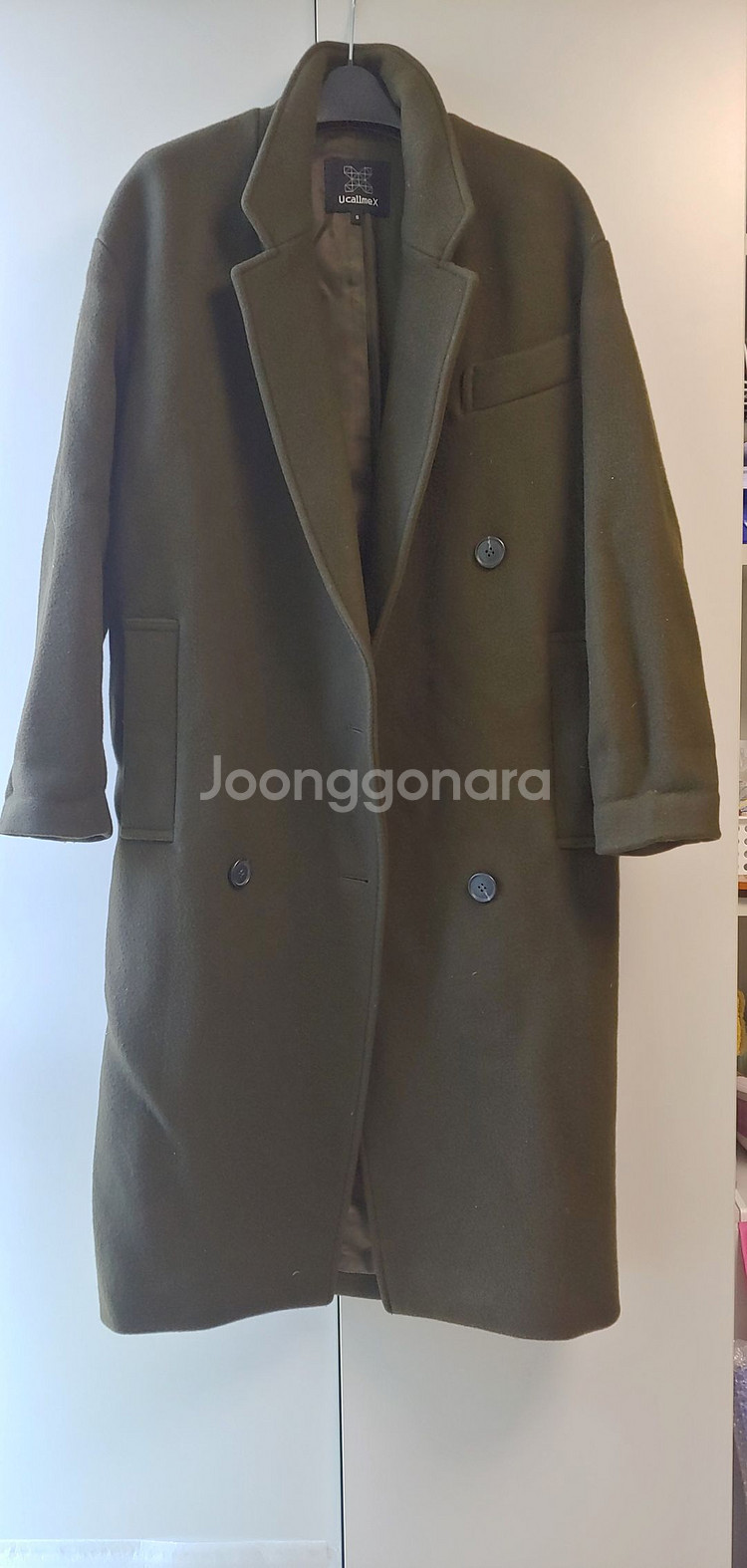 올리브색 더블 울 코트--0