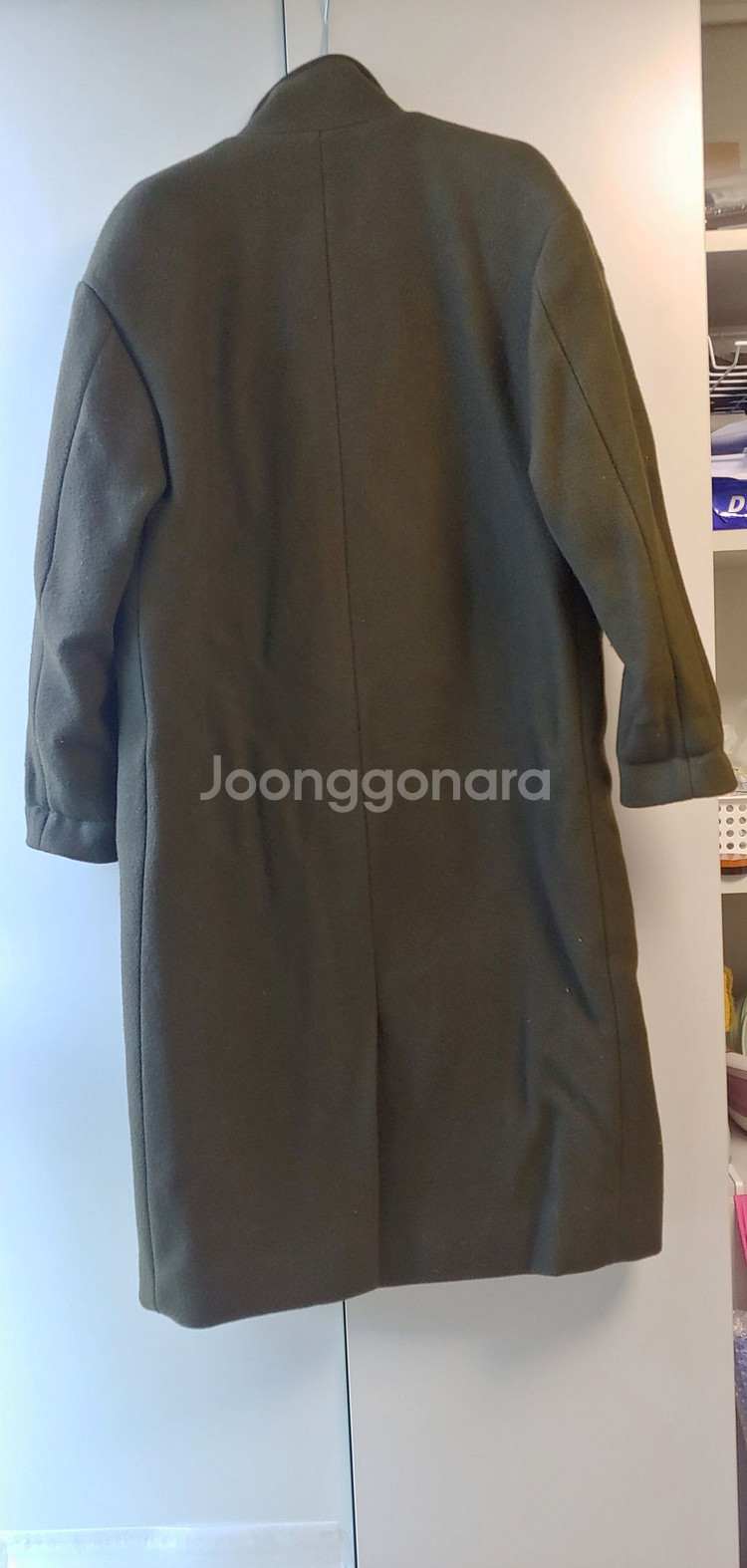 올리브색 더블 울 코트--1