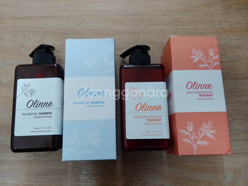 올린느 밸런스 샴푸 + 올린느 스무딩 모이스춰 트리트먼트 강황 호텔 샴푸 미개봉 새제품--0