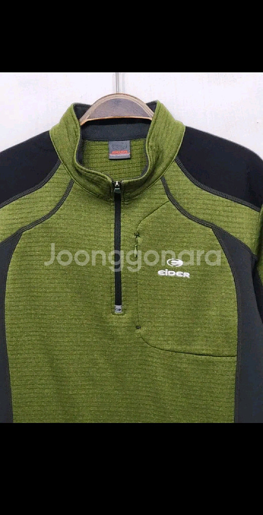 (L) 아이더 반집업 티셔츠 배색 아웃도어 등산복 긴팔티--1