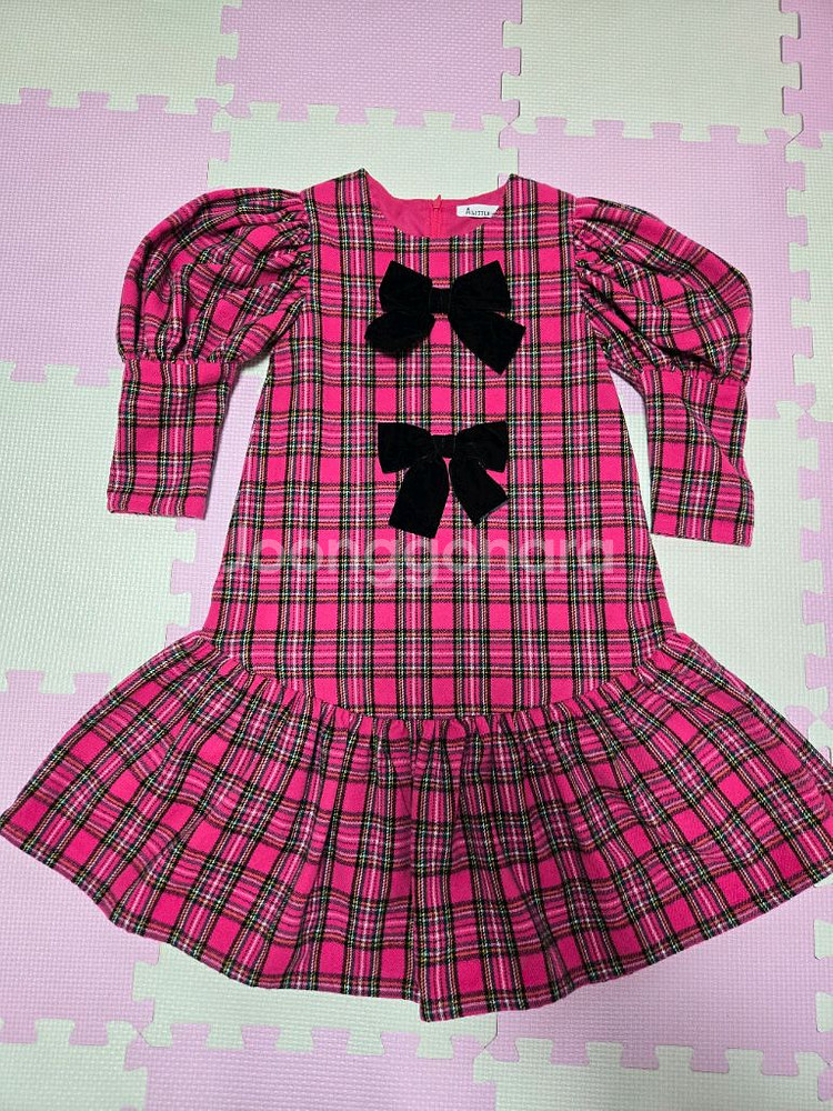 에이리틀 체크 리본 원피스 M--3