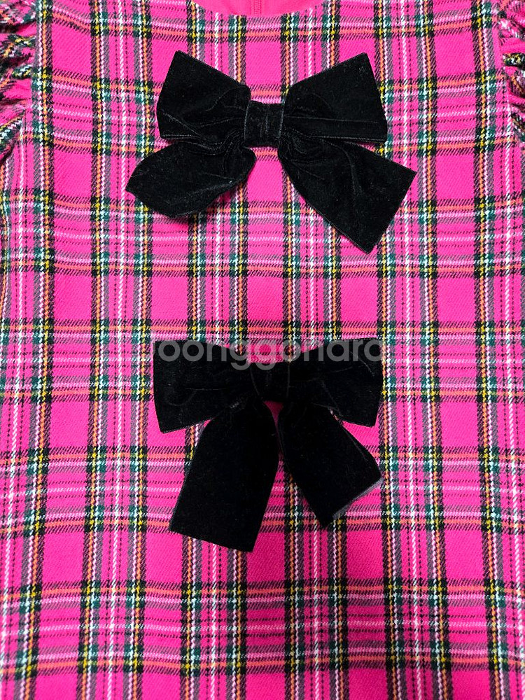 에이리틀 체크 리본 원피스 M--5