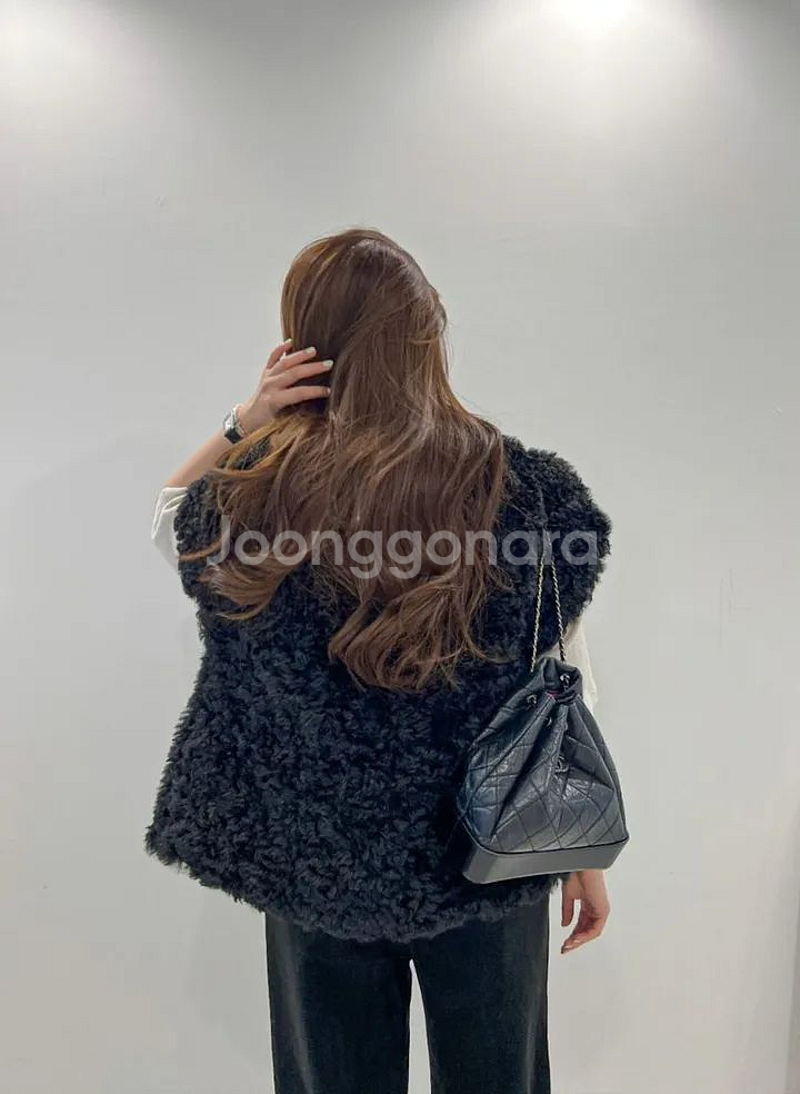 양털 조끼 베스트 블랙--2