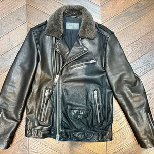 [S] 올세인츠 가죽 라이더 자켓 (소가죽/양털 카라)