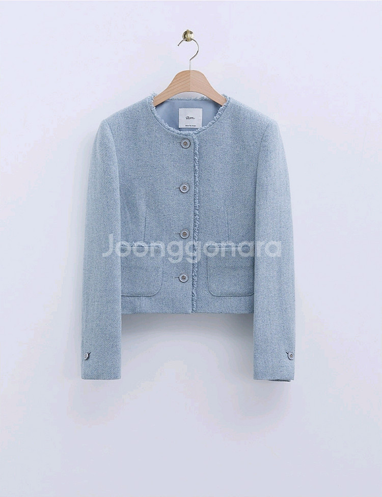 로엠 라운드 트위드자켓 m 새상품--1