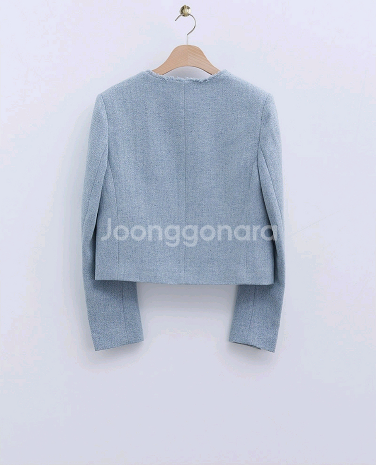 로엠 라운드 트위드자켓 m 새상품--2