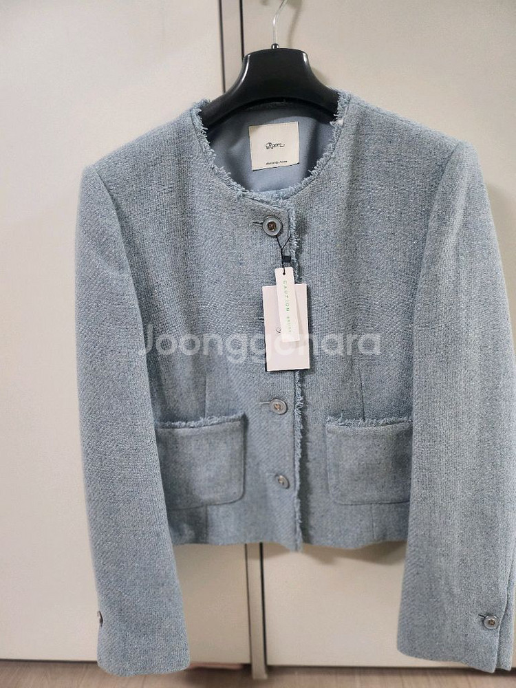 로엠 라운드 트위드자켓 m 새상품--3