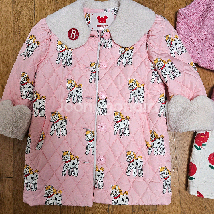 베베드피노 120 패딩 원피스 가디건--4