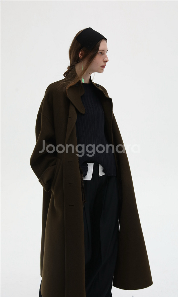 제이청 오버핏 카키색 코트--0