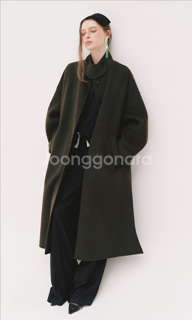 제이청 오버핏 카키색 코트--5