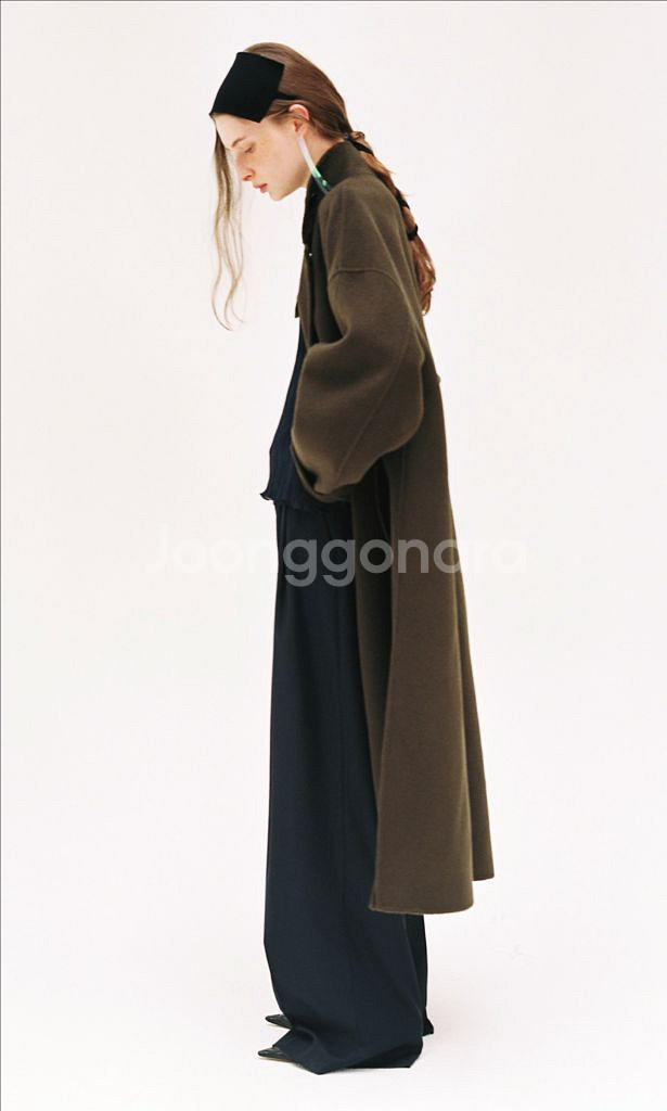 제이청 오버핏 카키색 코트--1