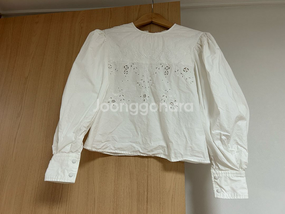 이자벨마랑 화이트 코튼 블라우스 34--0