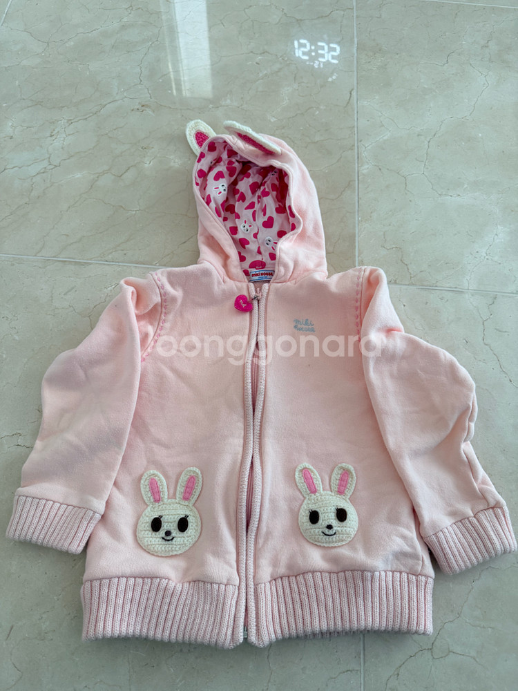 미키하우스 토끼 캐릭터 후드 집업--0