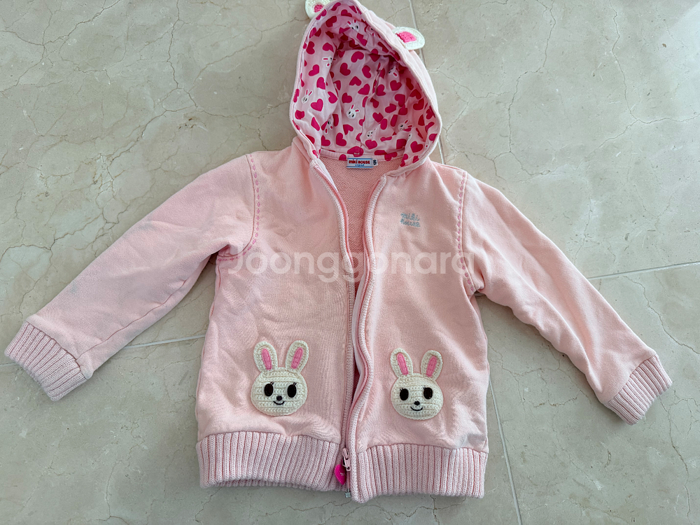 미키하우스 토끼 캐릭터 후드 집업--1