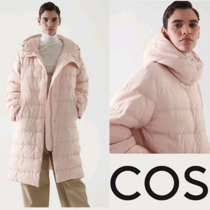 COS 코스 플라워다운 에코 패딩 코트 연핑크